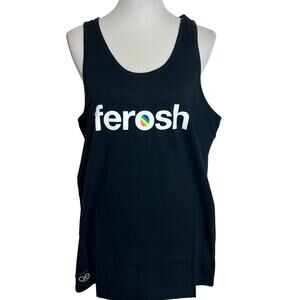 QUEER EYE Shirt Black Tank Top Lightweight $30 Ferosh Spellout Sleeveless NWT